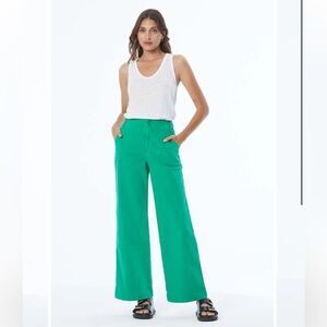 Young Fabulous & Broke Bright Green Wide-Leg Pants